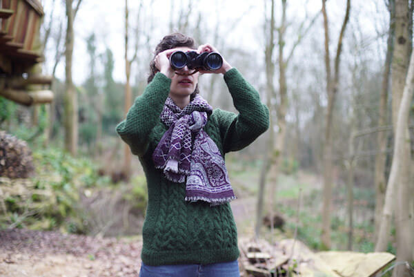 green cable knit jumper