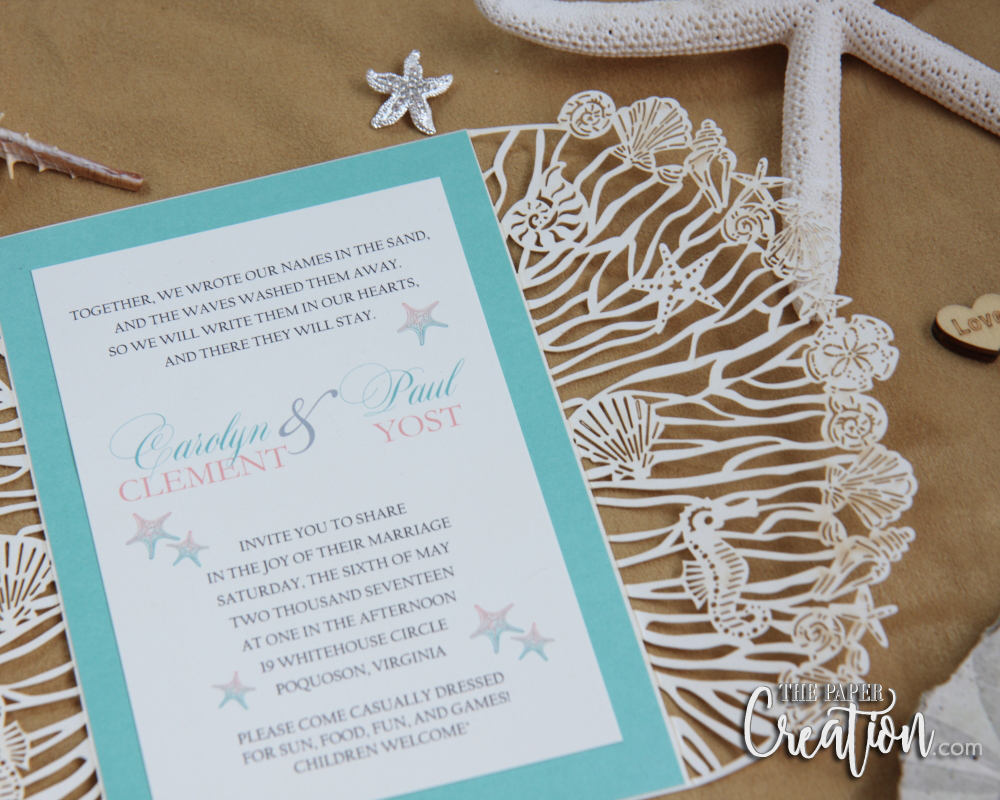 beach themed wedding invitations