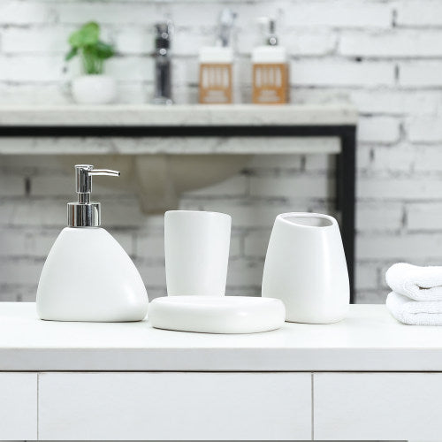 Modern White Ceramic Bathroom Set
