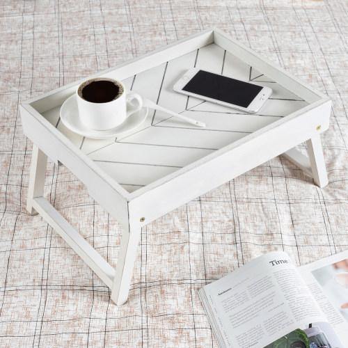 white wooden breakfast tray