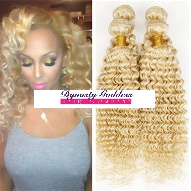 Russian Blonde 613 Deep Curl Hair Extensions Only 75 00 Dynasty