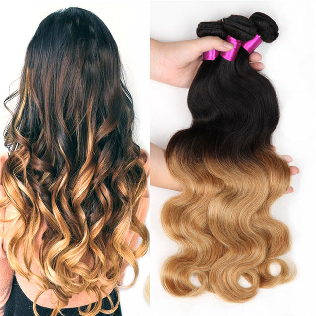 Honey Blonde Ombre 27 1b Brazilian Body Wave Hair Extensions Only