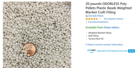 plastic poly pellets filling for weighted blankets