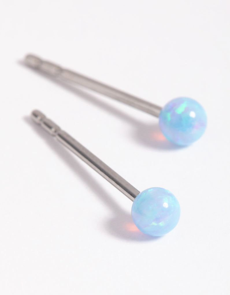 Surgical Steel Opal Stud Earrings