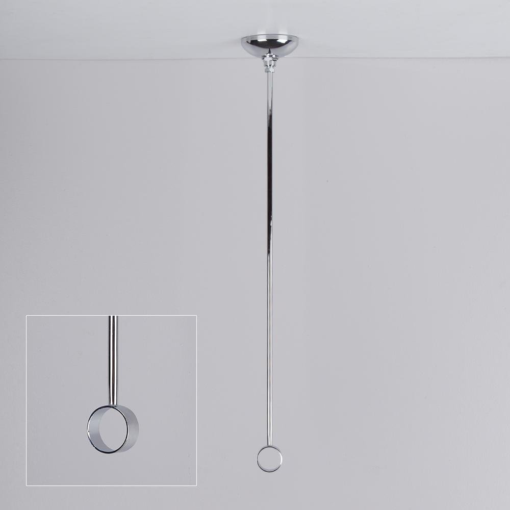 Modern Bathroom Shower Curtain Rail Ceiling Support Polished Chrome 18