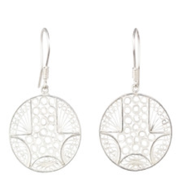 Round Filigree Earrings in 925 Silver