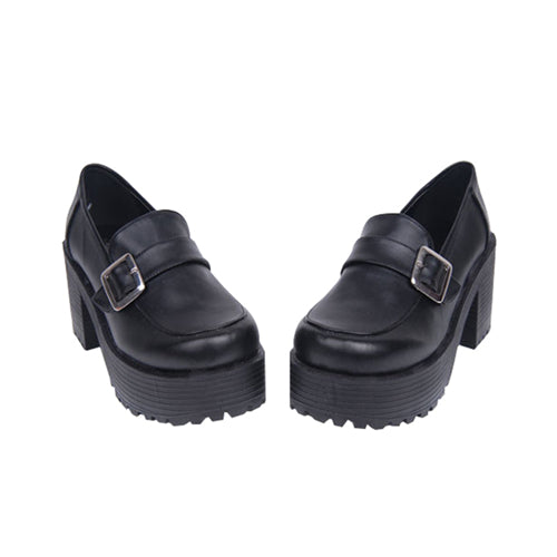 black platform school shoes