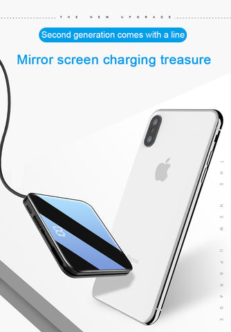 Phone - Mini Power Bank 8000mAh Thin Mirror Screen