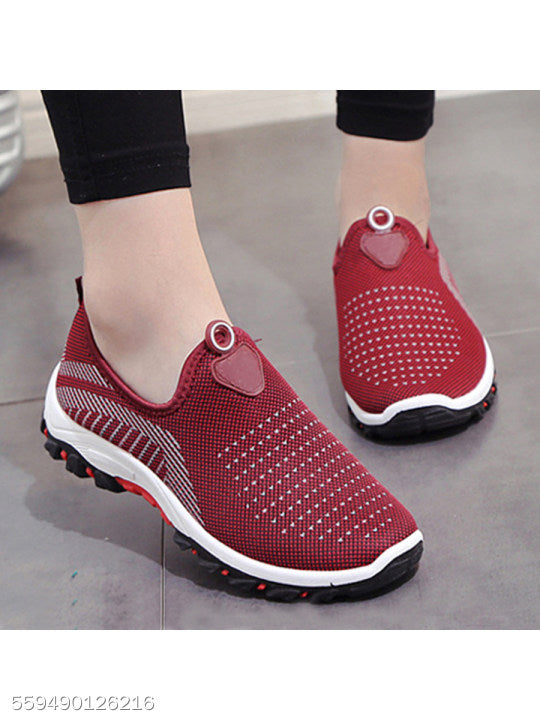 color block flat round toe casual sport sneakers