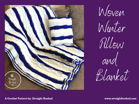 Woven Winter Pillow and Blanket crochet pattern bundle