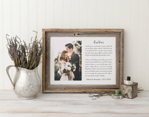 Framed Wedding Vows