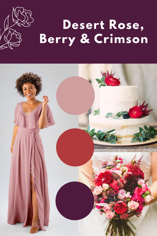 desert rose, berry and crimson wedding palette