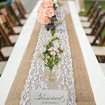 Burlap and Lace Runnert Wedding Decoration