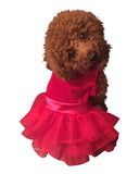  Red Velvet Fufu Tutu | Holiday Party Girl Dog Dress | Chloe Cole Pet
