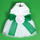 Madeleine Dog Dress With Kelly Green Sash | Chloe Cole Pet Couture