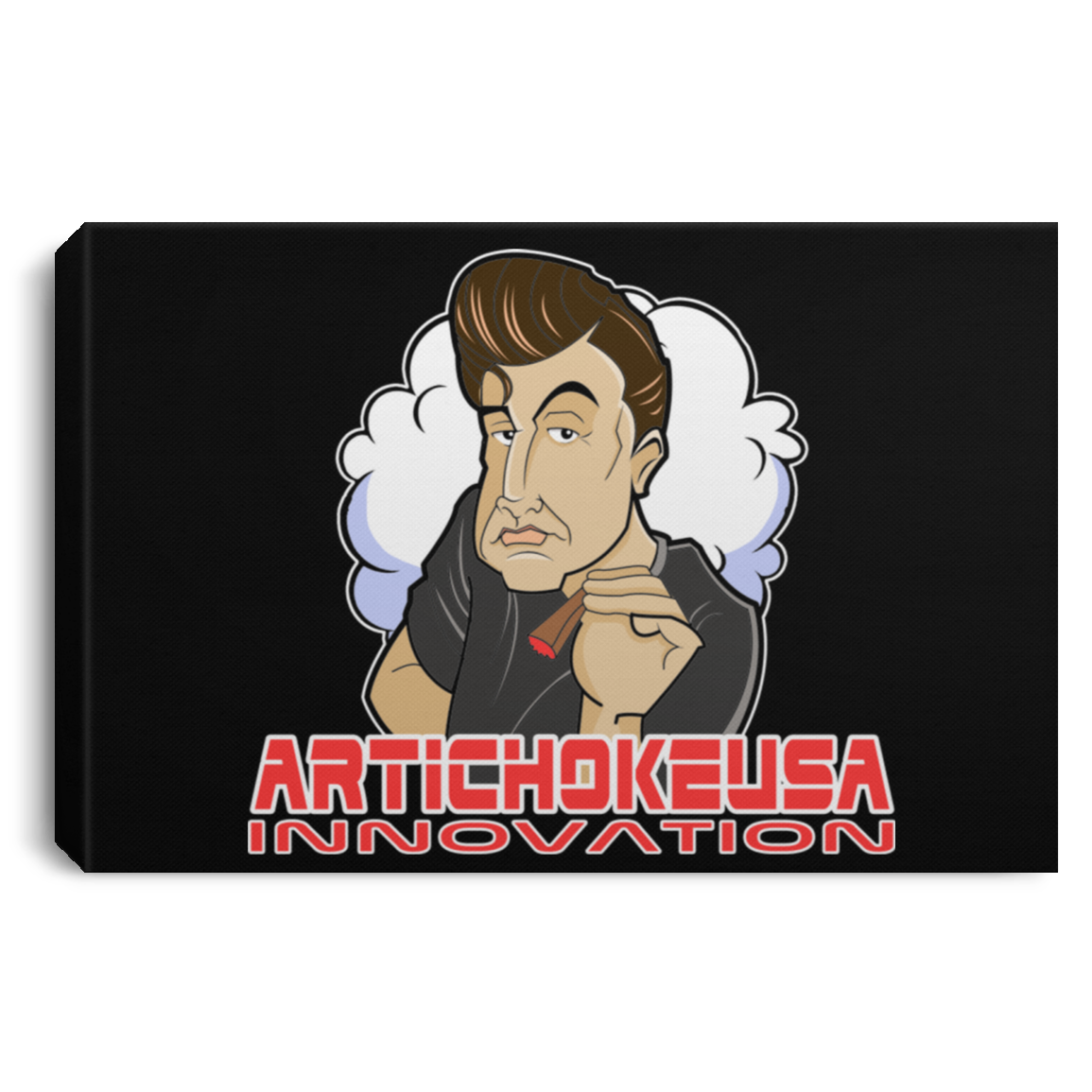 ArtichokeUSA Custom Design. Innovation. Elon Musk Parody Fan Art. Landscape Canvas .75in Frame