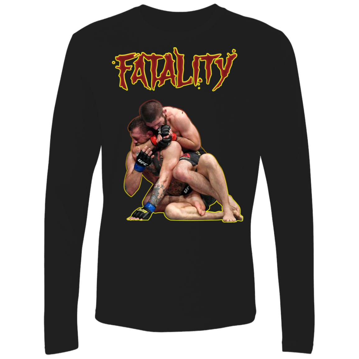 Artichoke Fight Gear Custom Design #11. Fatality. Mortal Kombat Parody. MMA. Men's 100% combed ring-spun cotton long sleeve