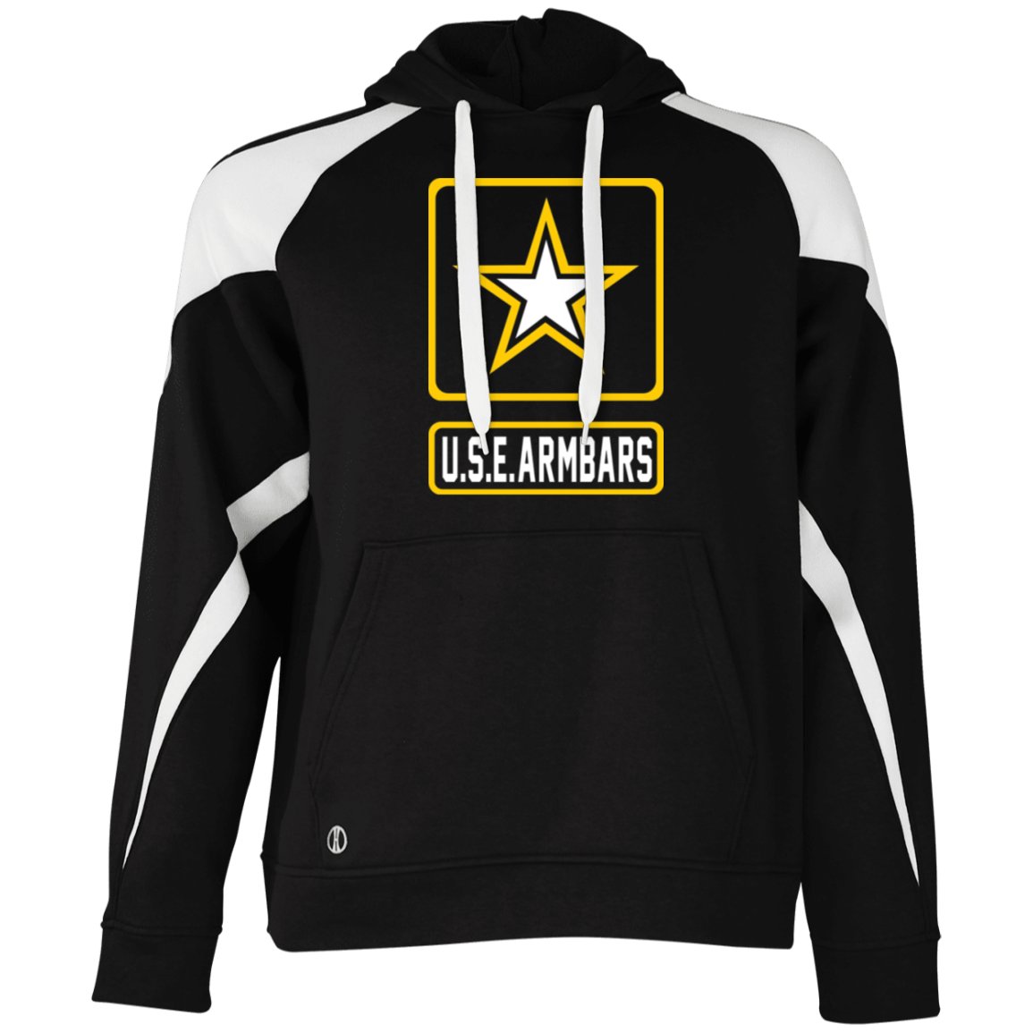 Artichoke Fight Gear Custom Design #8. USE ARMBARS. US Army Parody. 2 Tone Hoodie