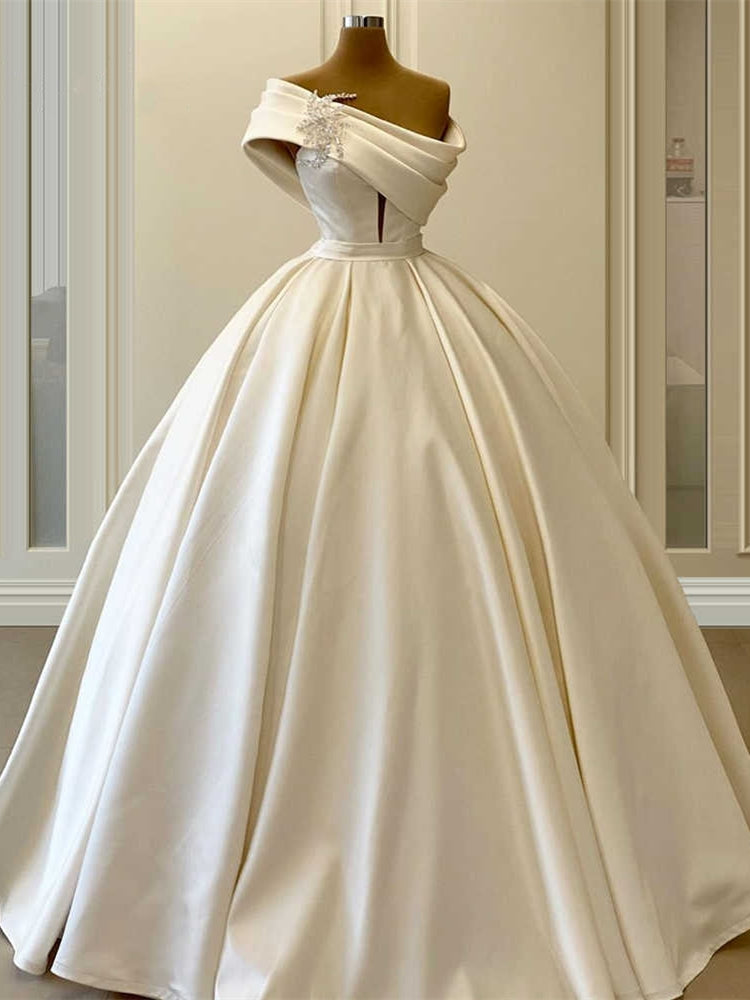 ivory satin gown