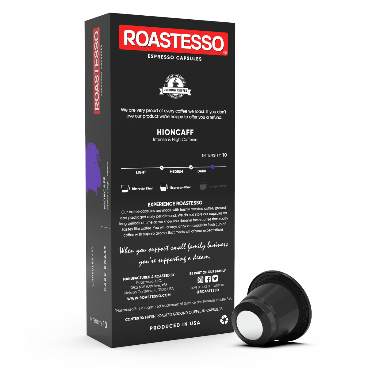 Hioncaff Strongest Caffeine Nespresso Compatible Coffee Roastesso