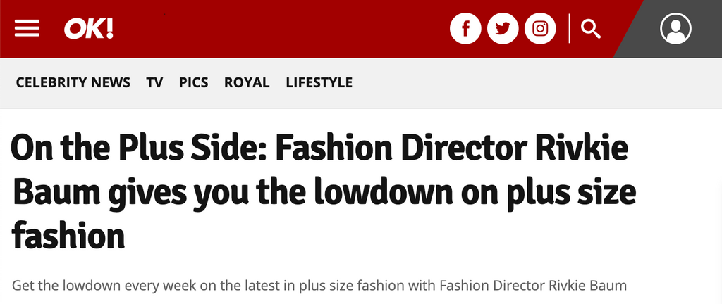 Plus size fashion in Ok! Magazine