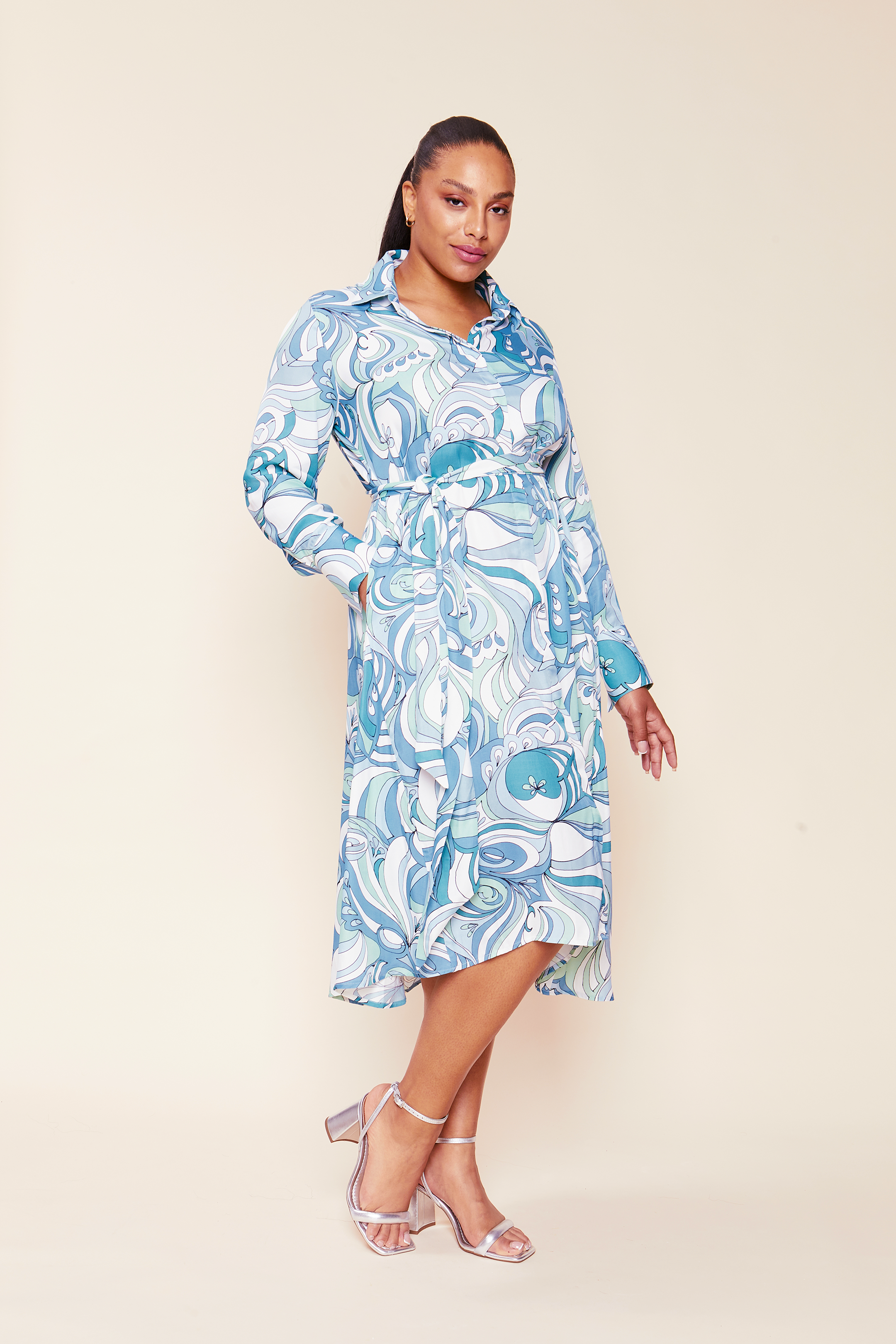 Vibrant Print Shirt Dress