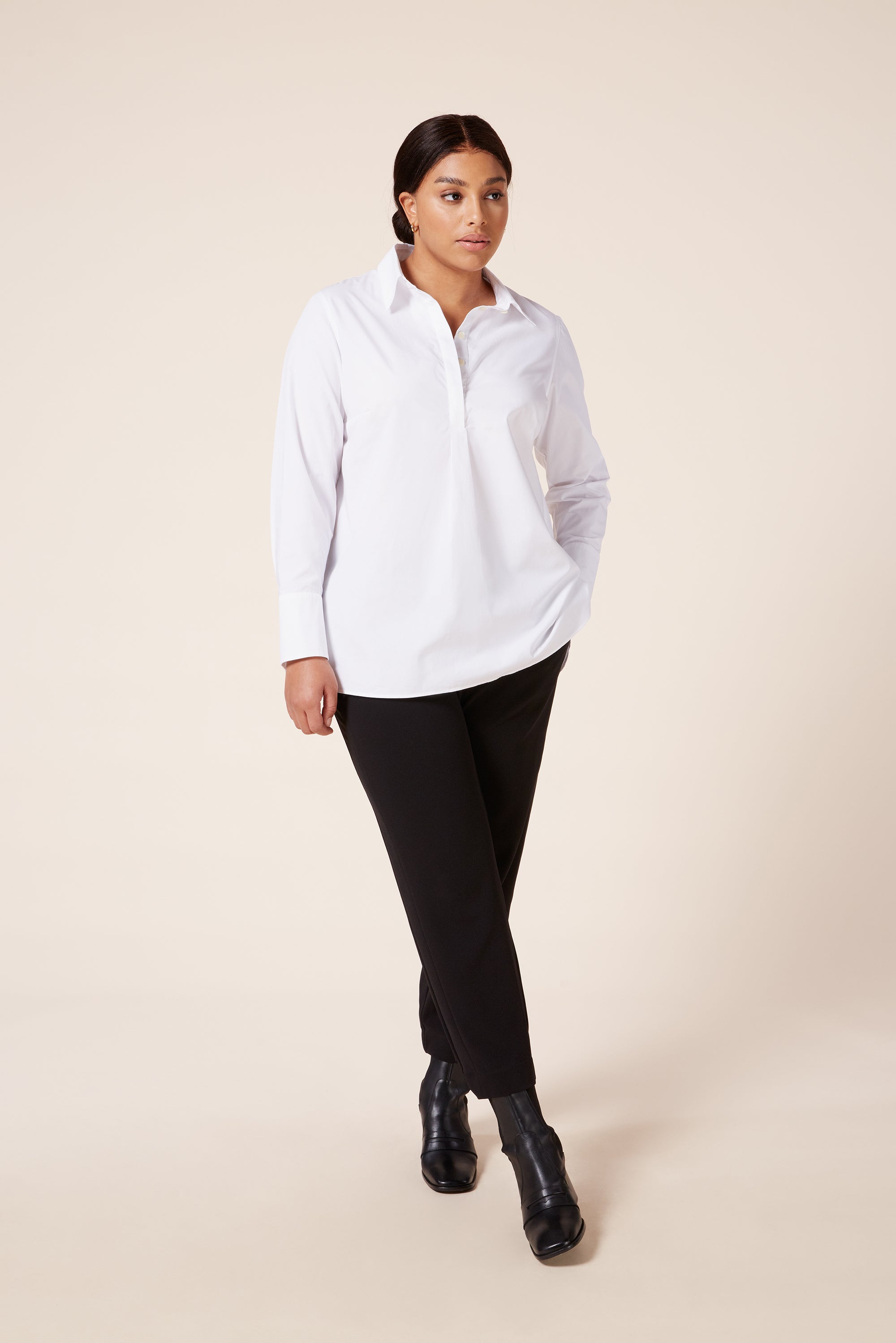 White Cotton-Poplin Shirt