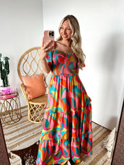 SIZE SMALL Tilly Printed Maxi Dress