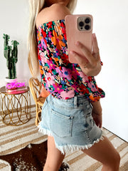 Cecilia Frayed Denim Shorts