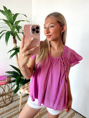 Ultraviolet Ruffle Top