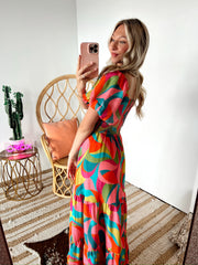 SIZE SMALL Tilly Printed Maxi Dress