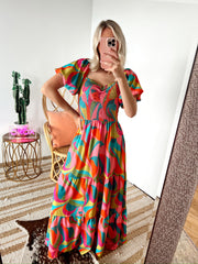 SIZE SMALL Tilly Printed Maxi Dress