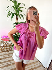 Ultraviolet Ruffle Top