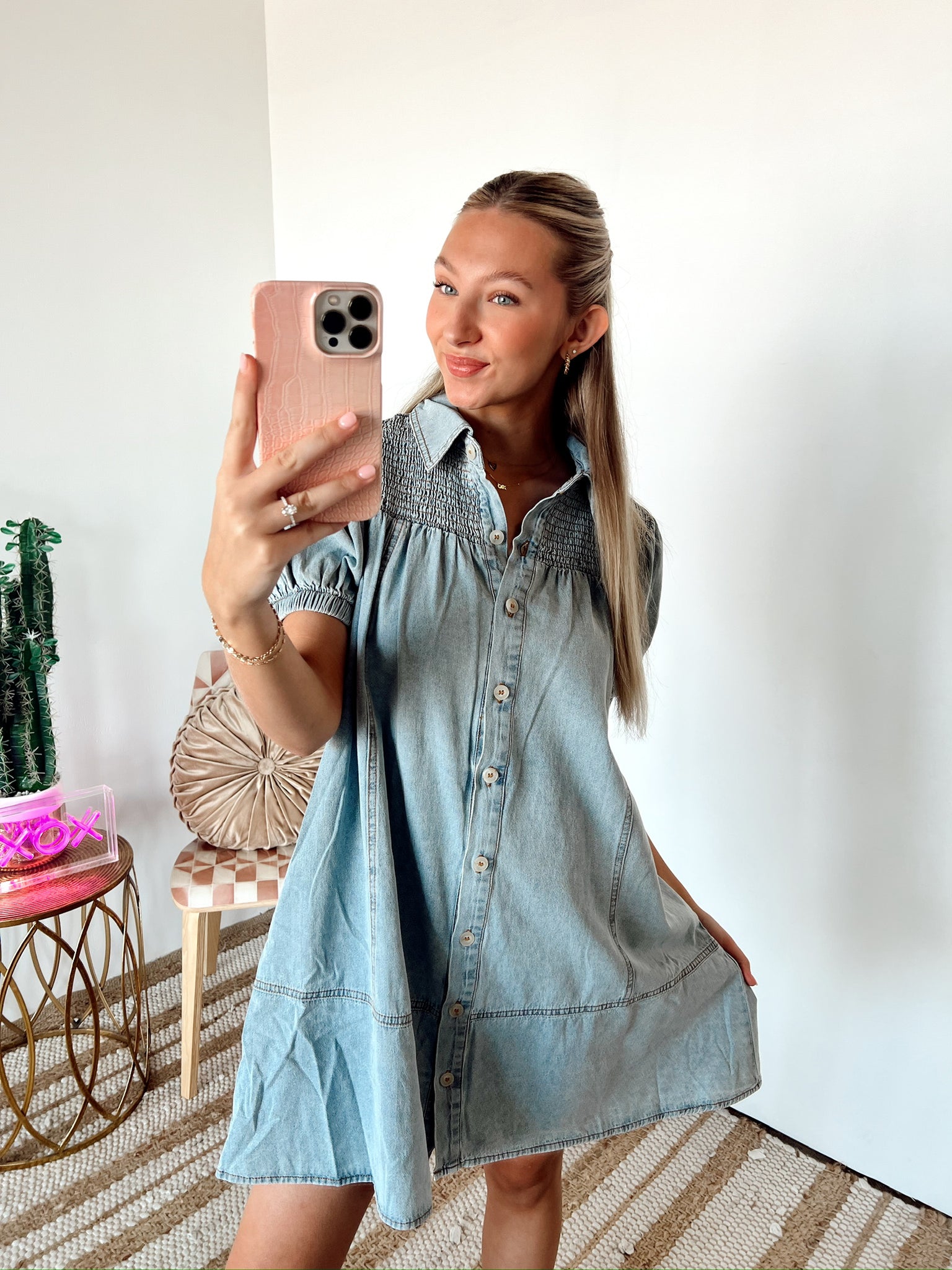 SIZE SMALL IT'S GIVING DENIM VIBES DRESS