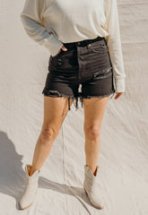 Branson Black Denim Shorts