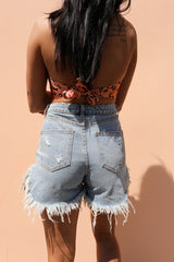 Noah Frayed Denim Shorts