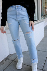 Jaxon Distressed Straight Leg Jeans