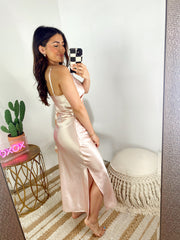 SIZE LARGE Champagne On My Mind Midi Dress