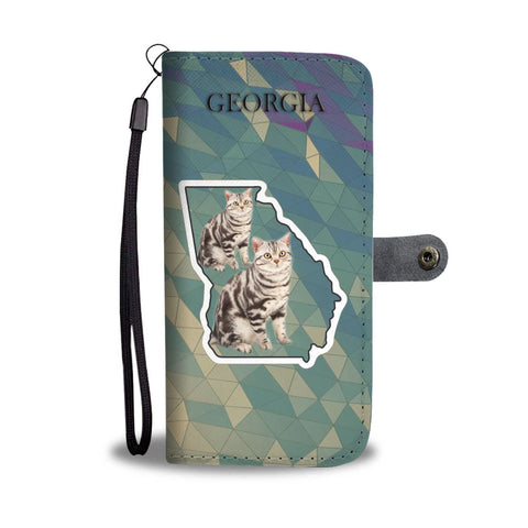 American Shorthair Cat Print Wallet Case-Free Shipping-GA State