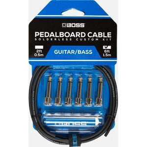 Boss BCK-6 Solderless Pedalboard Cable Kit-6 Connectors-6ft Cable-Music World Academy
