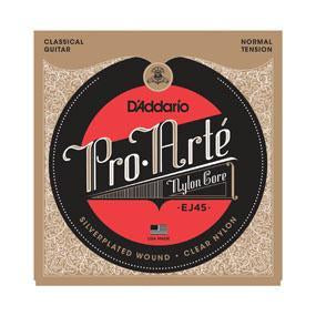 D'Addario EJ45 Pro Arte Silverplated Wound Clear Nylon Classical Guitar Strings Normal Tension-Music World Academy
