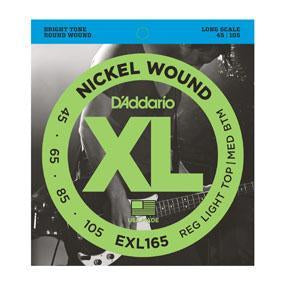 D'Addario EXL165 XL Nickel Wound Bass Guitar Strings Regular Light Top/Medium Bottom 45-105-Music World Academy