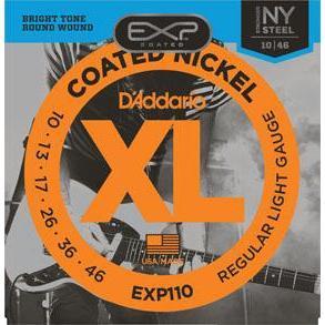 D'Addario EXP110 EXP Coated Nickel Plated Steel Electric Guitar Strings Regular Light 10-46-Music World Academy