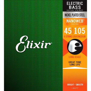 Elixir 14077 Nanoweb Coated Bass Guitar Strings Medium 45-105-Music World Academy