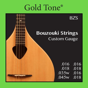 Gold Tone BZS Bouzouki Bronze Loop End Custom Gauge Strings-Music World Academy