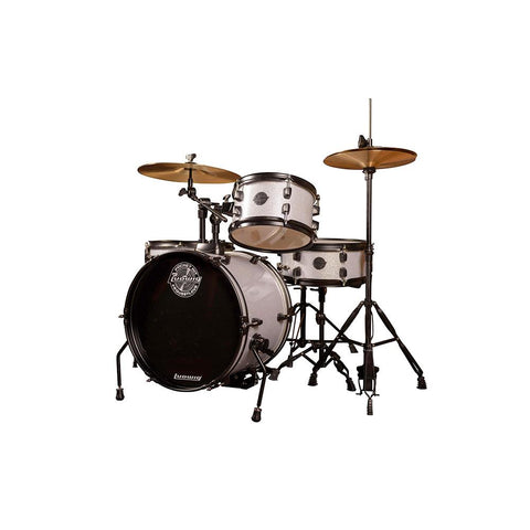 Ludwig Questlove Pocket Kit Drumset with Cymbals & Hardware-White Sparkle-Music World Academy