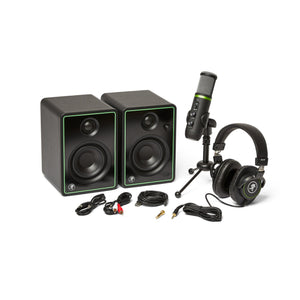 Mackie Creator Bundle with CR3-X Monitors, MC-100 Headphones and EM-USB Condenser Microphone with Accessories-Music World Academy