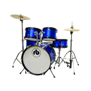 RB RB-JR5-SBL 5-Piece Junior Drumset with Stands & Cymbals-Sparkle Blue-Music World Academy