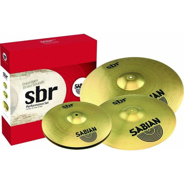 Sabian SBR5003G SBR Performance Cymbal Set 14" Hi Hats, 16" Crash, 20" Ride, with Free 10" Splash-Music World Academy