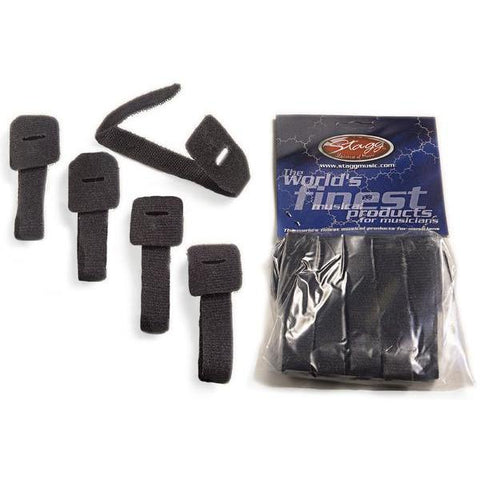 Stagg VCS-225 Velcro Cable Straps-Black (Pack of 5)-Music World Academy